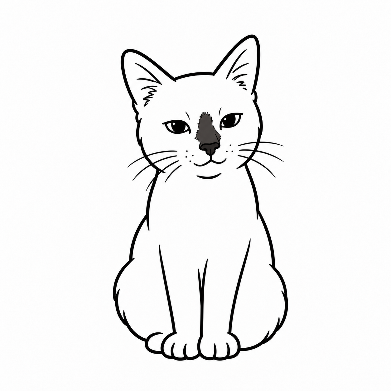 Kucing sedang duduk dengan tenang